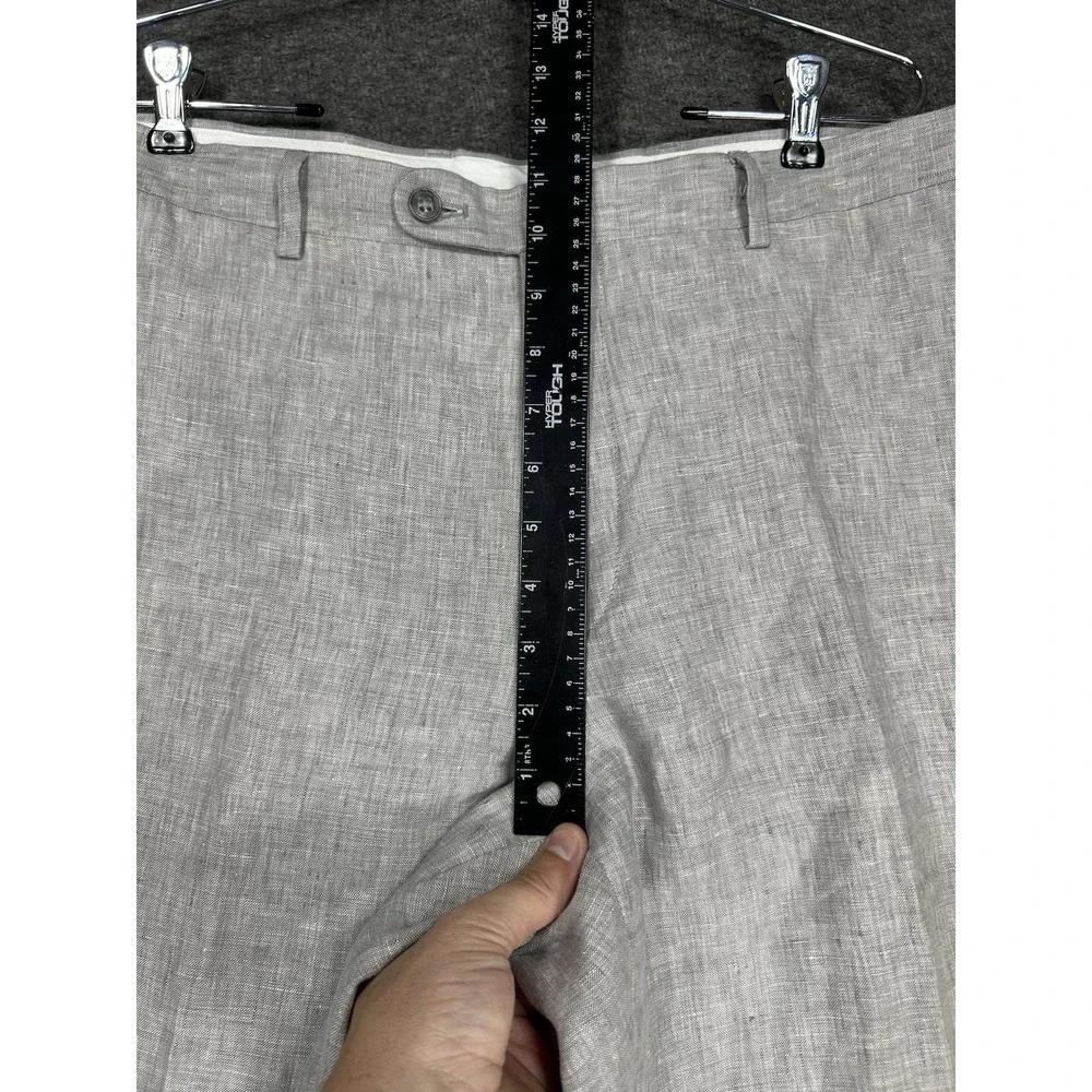 Joseph Abboud 100% Linen Dress Pants Slacks Men 36x34 Gray Beach Wedding Preppy